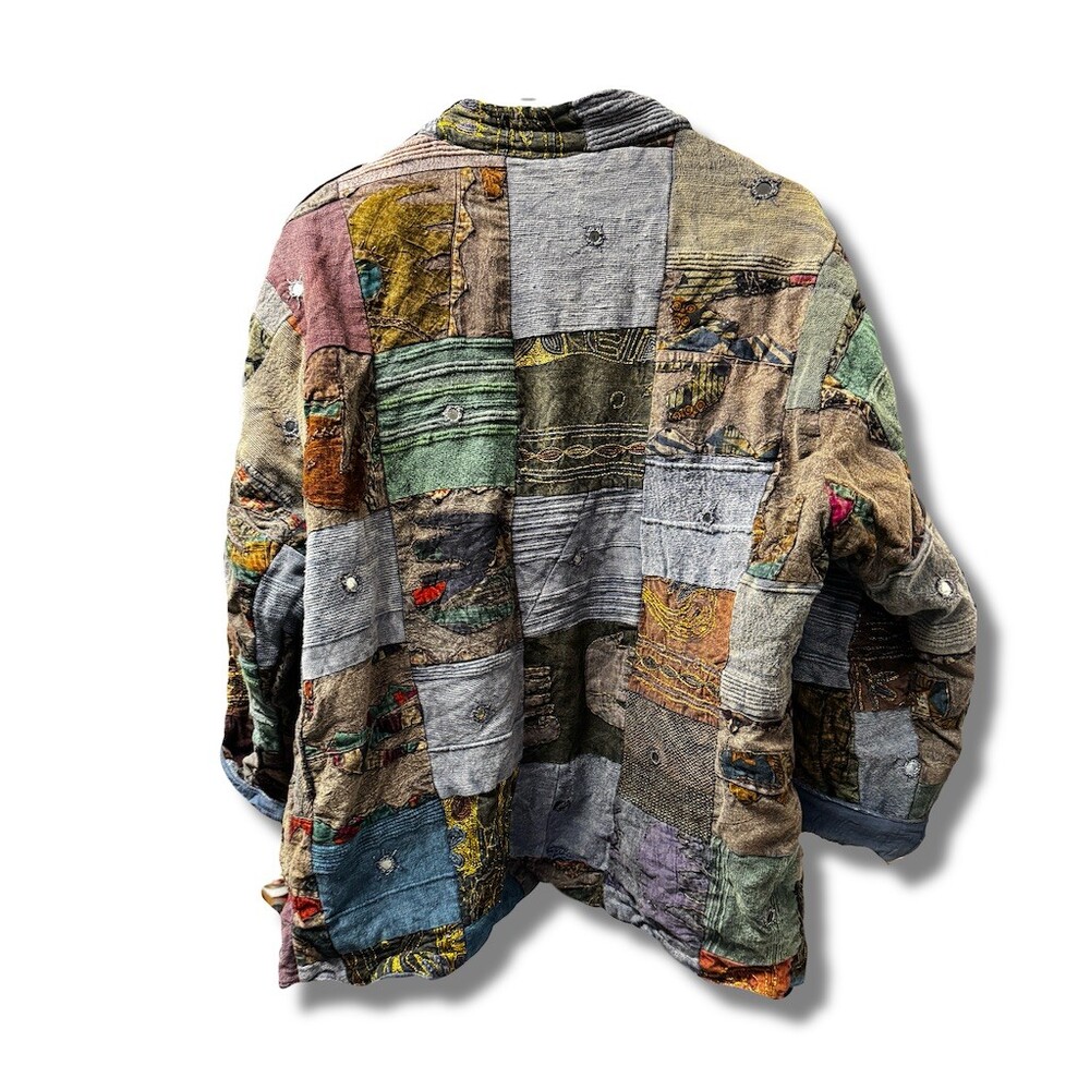 Jacket Womens S Multicolor Boho Patchwork Quilted… - image 4